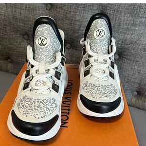 Louis Vuitton Monogram White and Black Sneakers